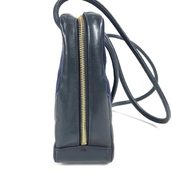 CHANEL vintage Quilted shoulder bag Shoulder Bag Jersey / Leather Navy - Picture 5 of 16